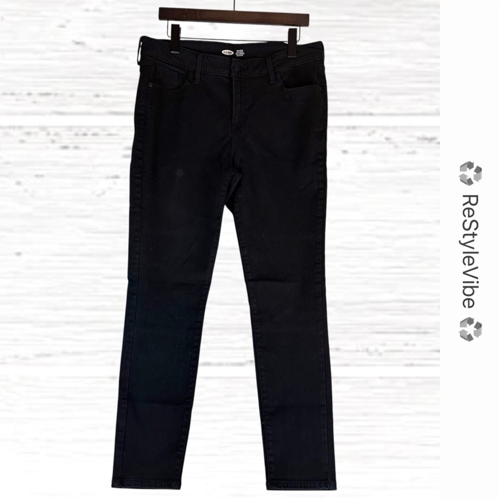 OLD NAVY Women’s Size 14 Denim Jeans Super Skinny Fit Built-In Sculpt Black